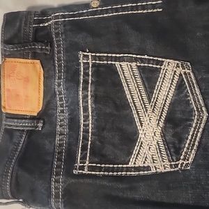 John b stetson blue jeans straight leg 38 waist 30 long
